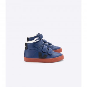 Altos Veja ESPLAR MID FURED LEATHER Niños Azules | MX 1662QZD
