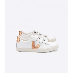 Tenis Veja 3-LOCK LEATHER Mujer White/Orange | MX 1747ISZ