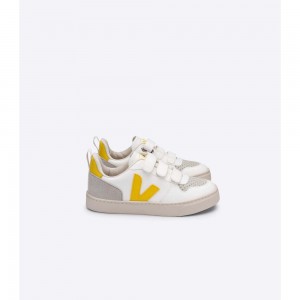 Tenis Veja V-10 CWL Niños White/Yellow | MX 1491SOB