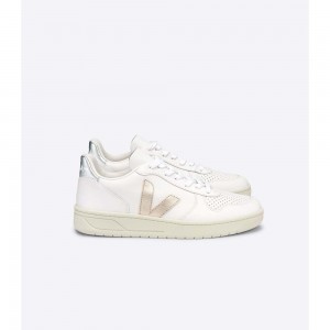 Tenis Veja V-10 LEATHER Mujer White/Silver | MX 1701FMM