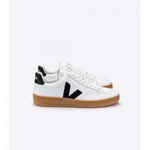 Tenis Veja V-12 LEATHER Mujer White/Black/Beige | MX 1681ZGY