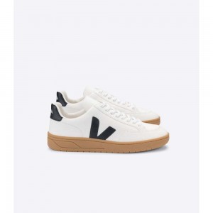 Tenis Veja V-12 LEATHER Mujer White/Black | MX 1684VDO