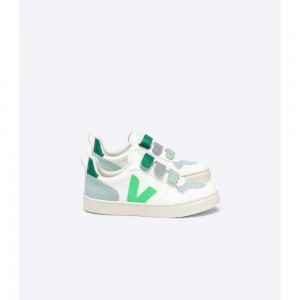 Zapatos Veja V-10 CHROMEFREE Niños White/Green | MX 1610QZD