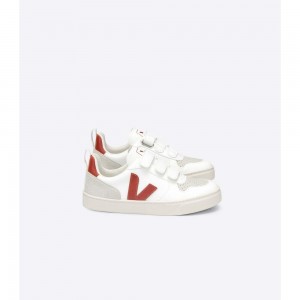 Zapatos Veja V-10 CWL Niños White/Burgundy | MX 1566ORX