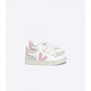 Zapatos Veja V-10 STRAPS CWL Niños White/Pink | MX 1550LHT