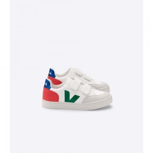 Zapatos Veja V-12 LEATHER Niños White/Green | MX 1599HKW